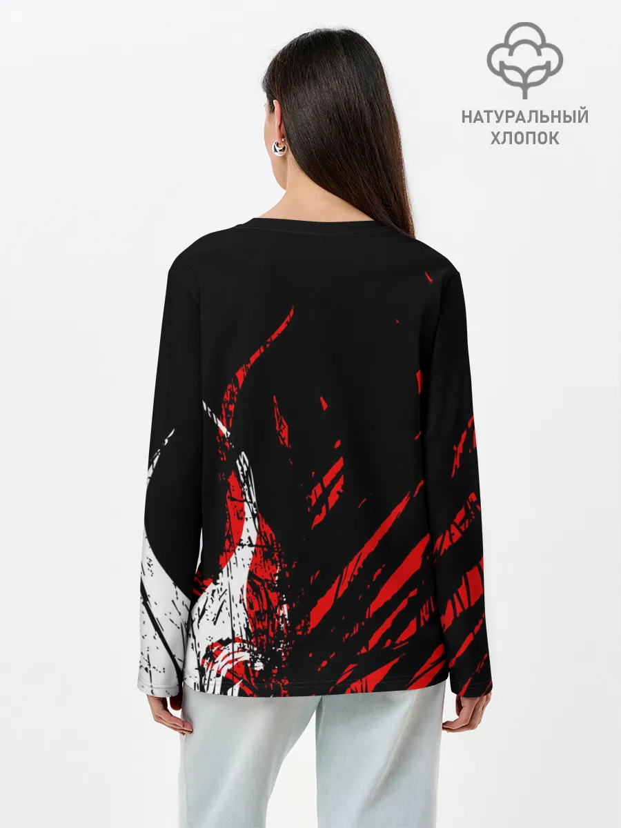 Лонгслив женский. Хлопок / Danger : Siren Head