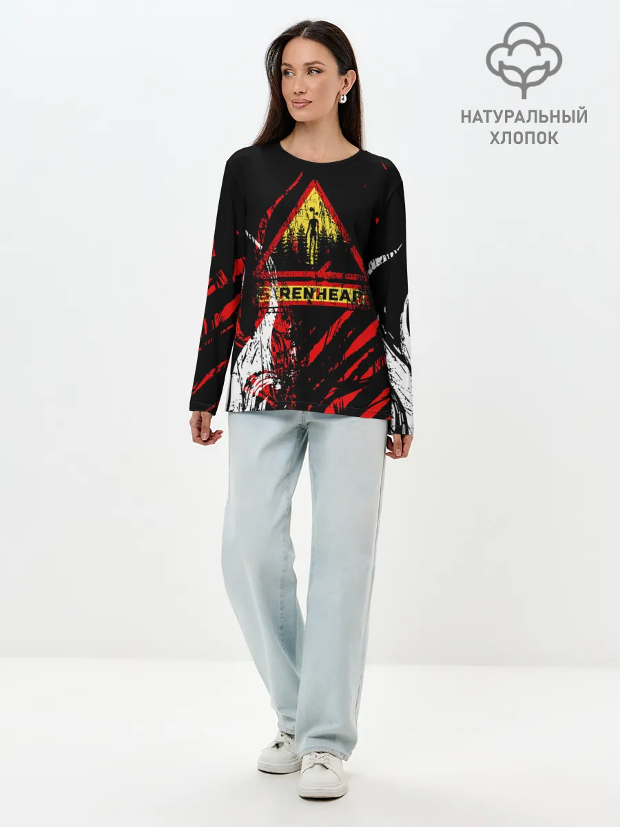 Лонгслив женский. Хлопок / Danger : Siren Head