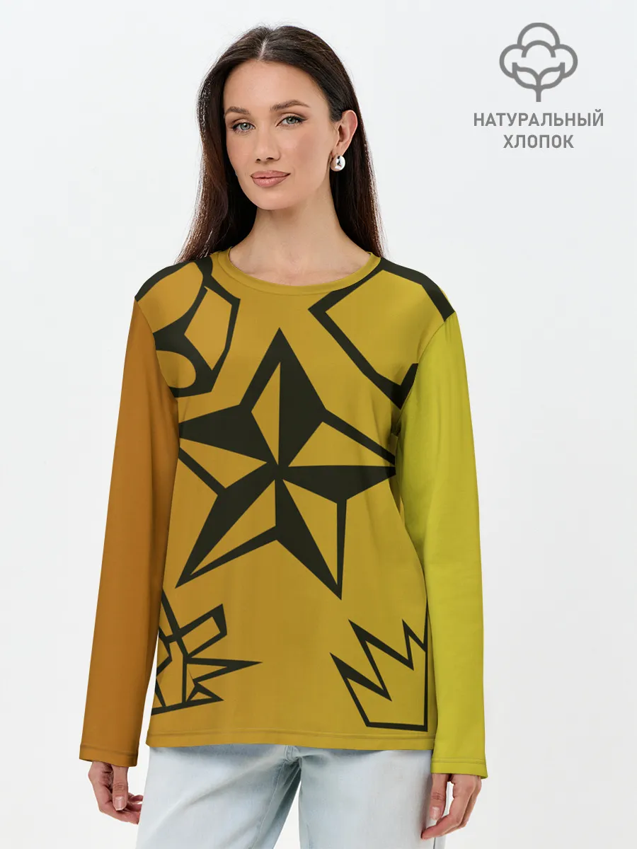 Лонгслив женский. Хлопок / звезда