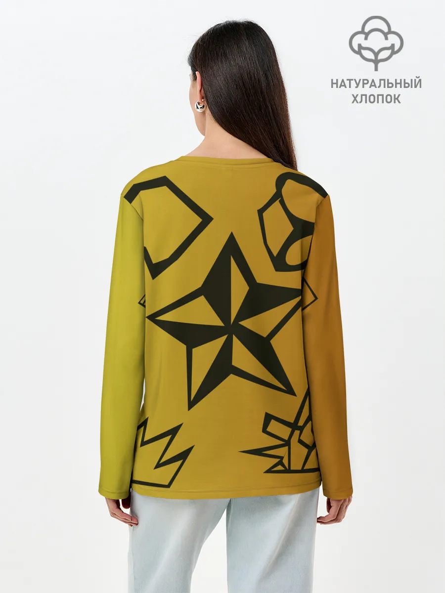 Лонгслив женский. Хлопок / звезда