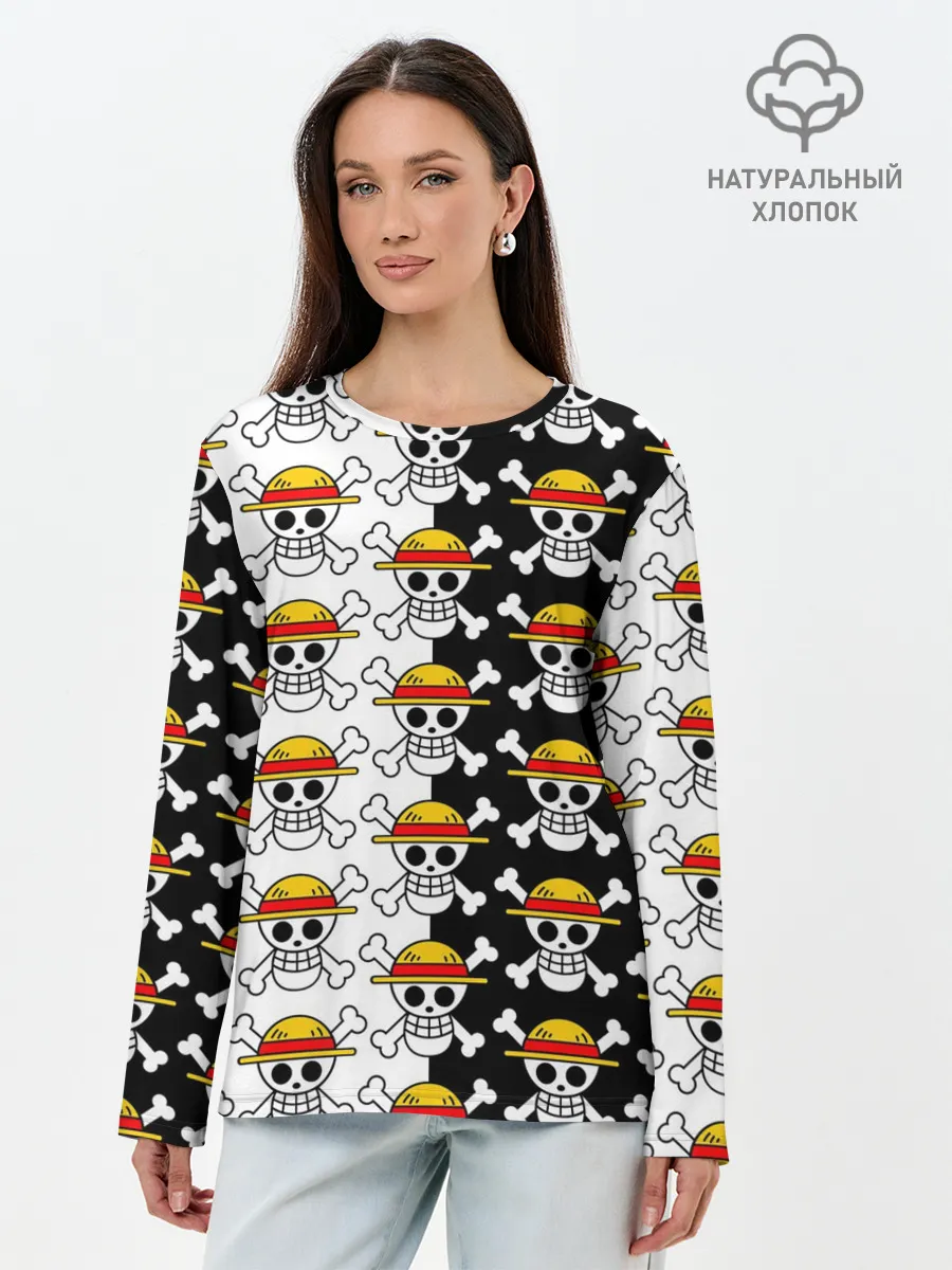 Лонгслив женский. Хлопок / ONE PIECE / ВАН ПИС / УЗОР