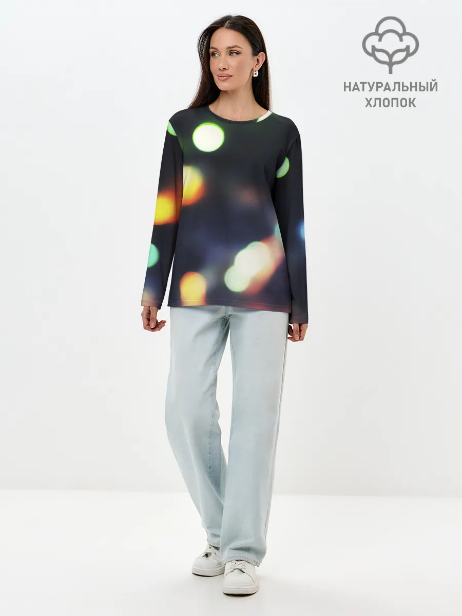Лонгслив женский. Хлопок / NIGHT | НОЧЬ