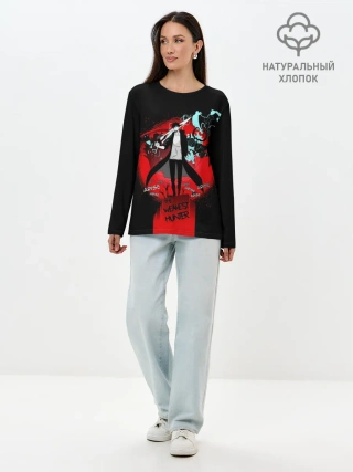 Лонгслив женский. Хлопок / SOLO LEVELING / ПОРТАЛ