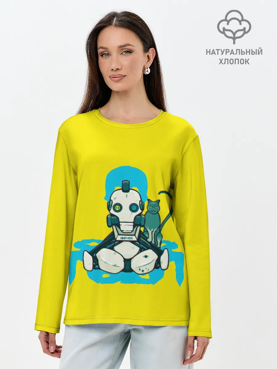 Лонгслив женский. Хлопок / Любовь, смерть и роботы