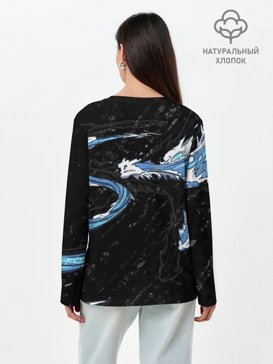 Лонгслив женский. Хлопок / Дыхание воды / Demon slayer