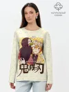 Лонгслив женский. Хлопок / Незуко и Зеницу Kimetsu no Yai