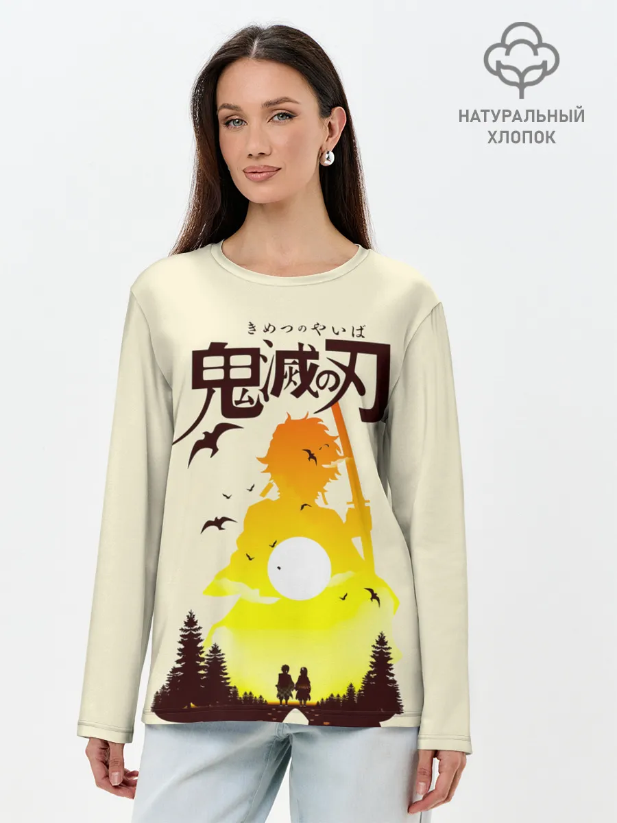Лонгслив женский. Хлопок / Танджиро и Незуко Камадо | Kimetsu no Yaiba
