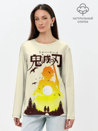 Лонгслив женский. Хлопок / Танджиро и Незуко Камадо | Kimetsu no Yaiba