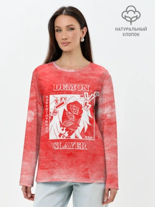 Лонгслив женский. Хлопок / Кокушибо | Клинок, рассекающий демонов