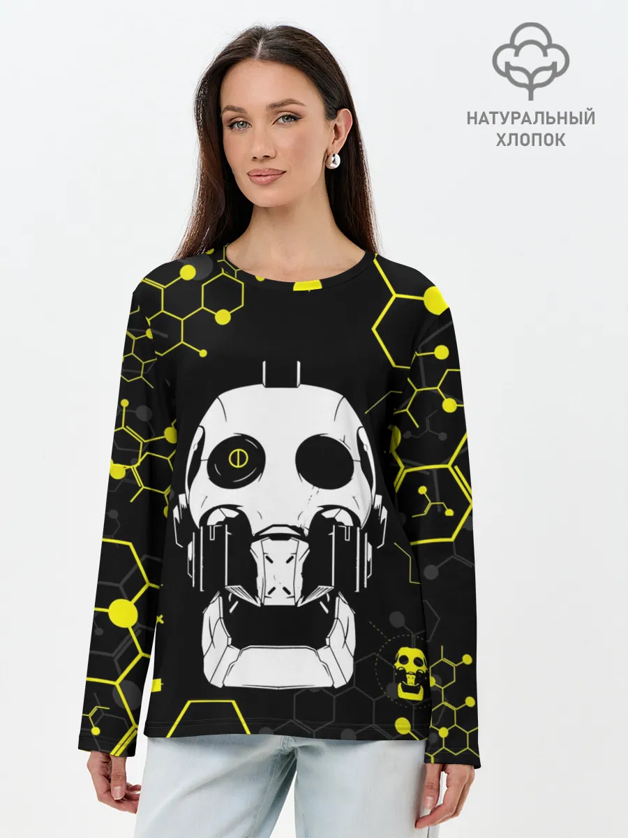 Лонгслив женский. Хлопок / ЛЮБОВЬ СМЕРТЬ И РОБОТЫ / РОБОТ