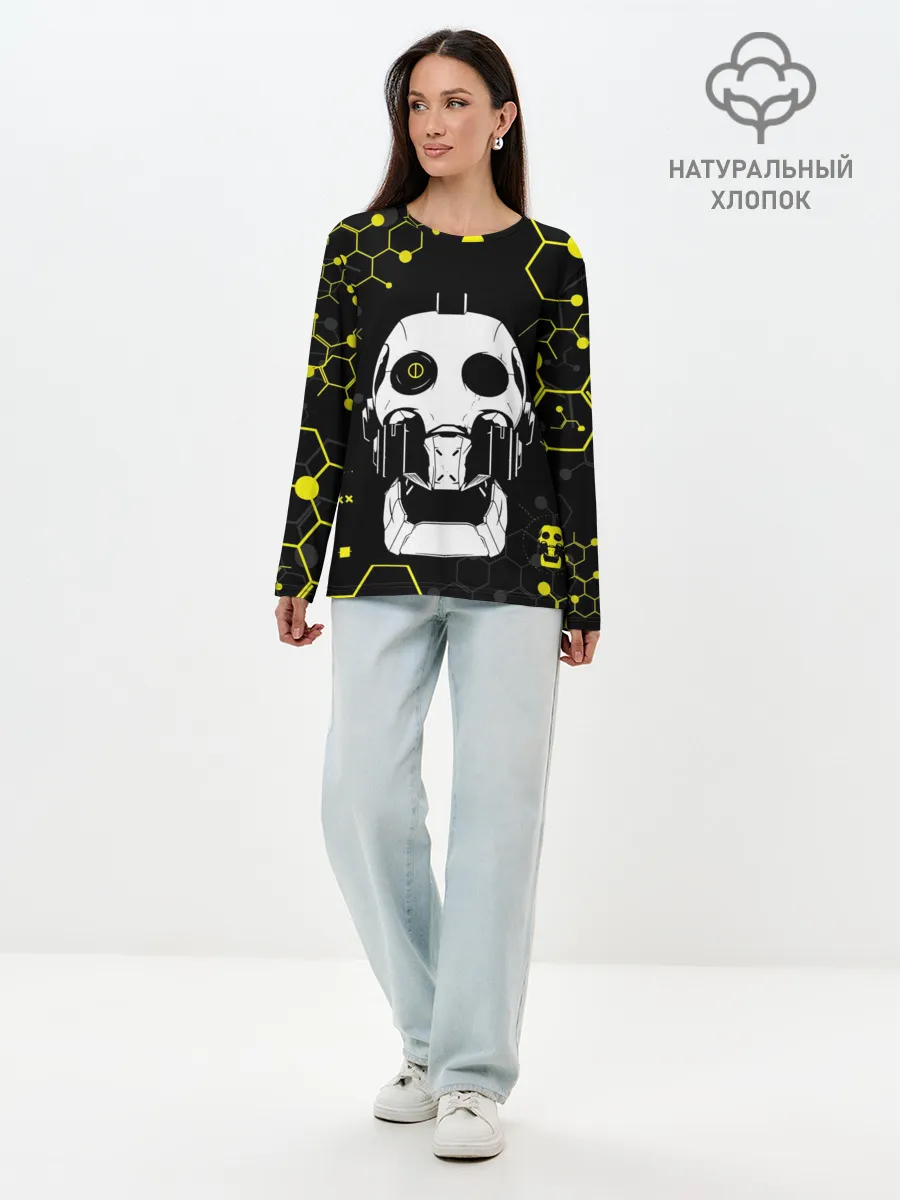 Лонгслив женский. Хлопок / ЛЮБОВЬ СМЕРТЬ И РОБОТЫ / РОБОТ