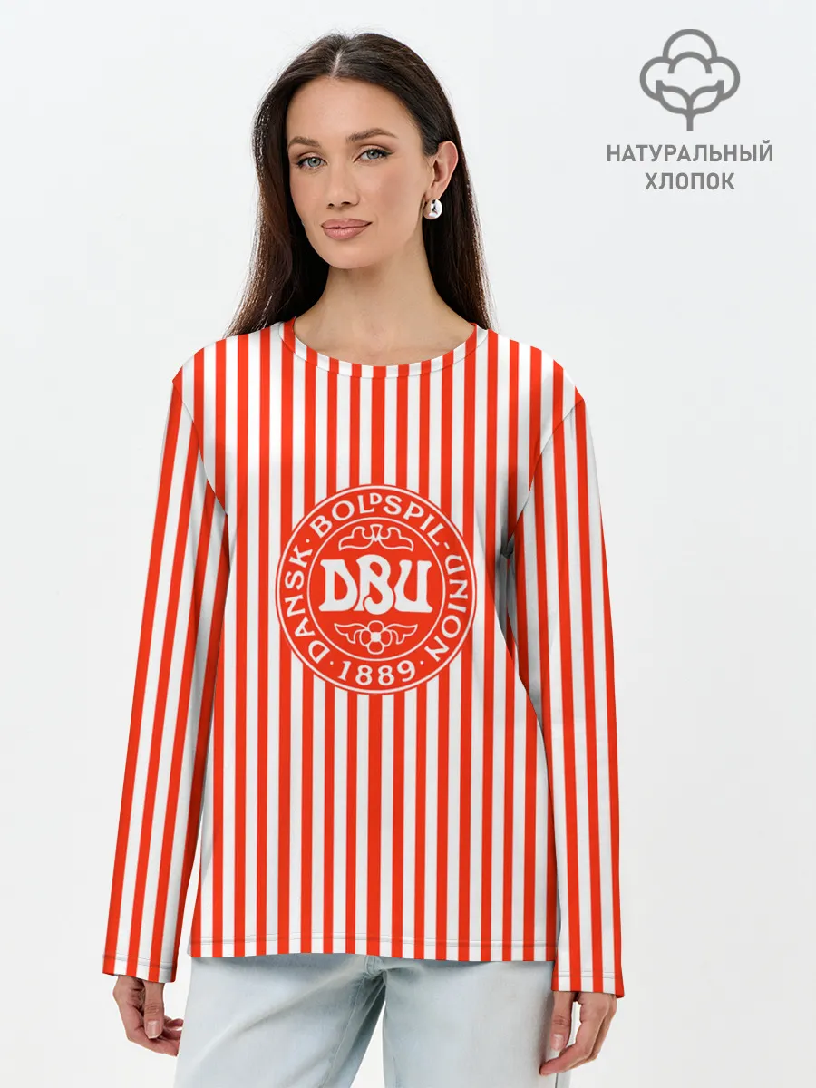 Лонгслив женский. Хлопок / Сборная Дании