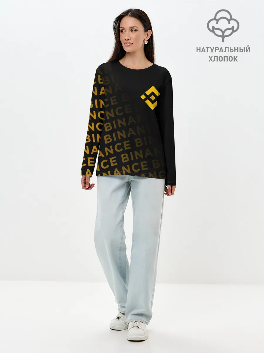 Лонгслив женский. Хлопок / BINANCE / БИНАНС / БАНАН