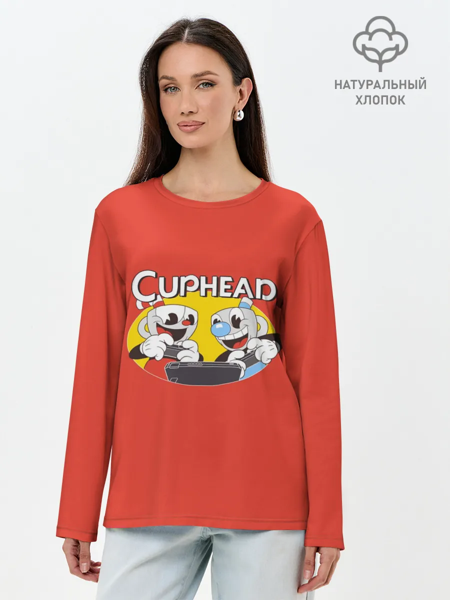 Лонгслив женский. Хлопок / Cuphead