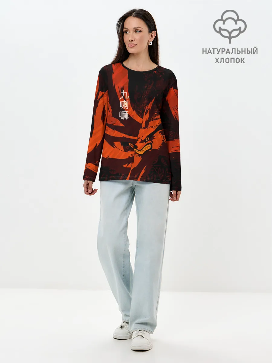 Лонгслив женский. Хлопок / Курама / Девятихвостый