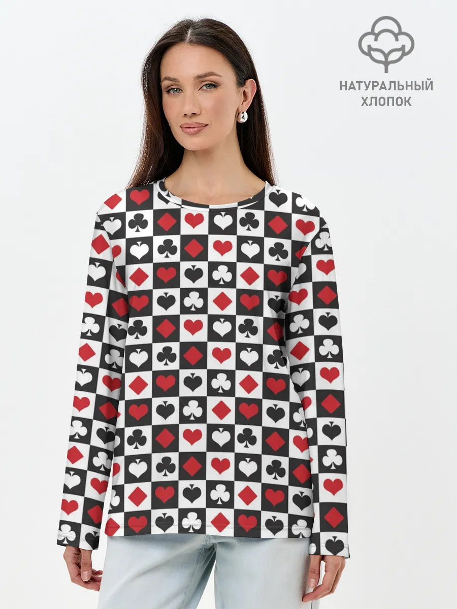Лонгслив женский. Хлопок / SODA LUV | КАРТОЧНЫЕ МАСТИ