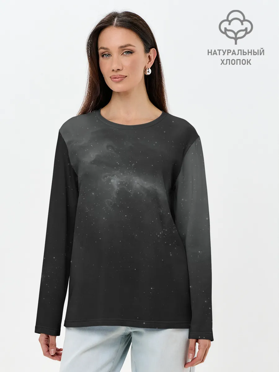 Лонгслив женский. Хлопок / Бескрайний космос
