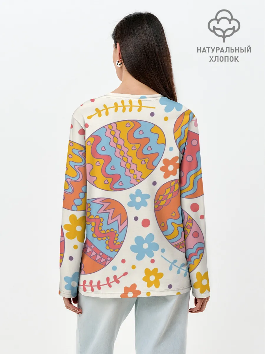 Лонгслив женский. Хлопок / Пасха