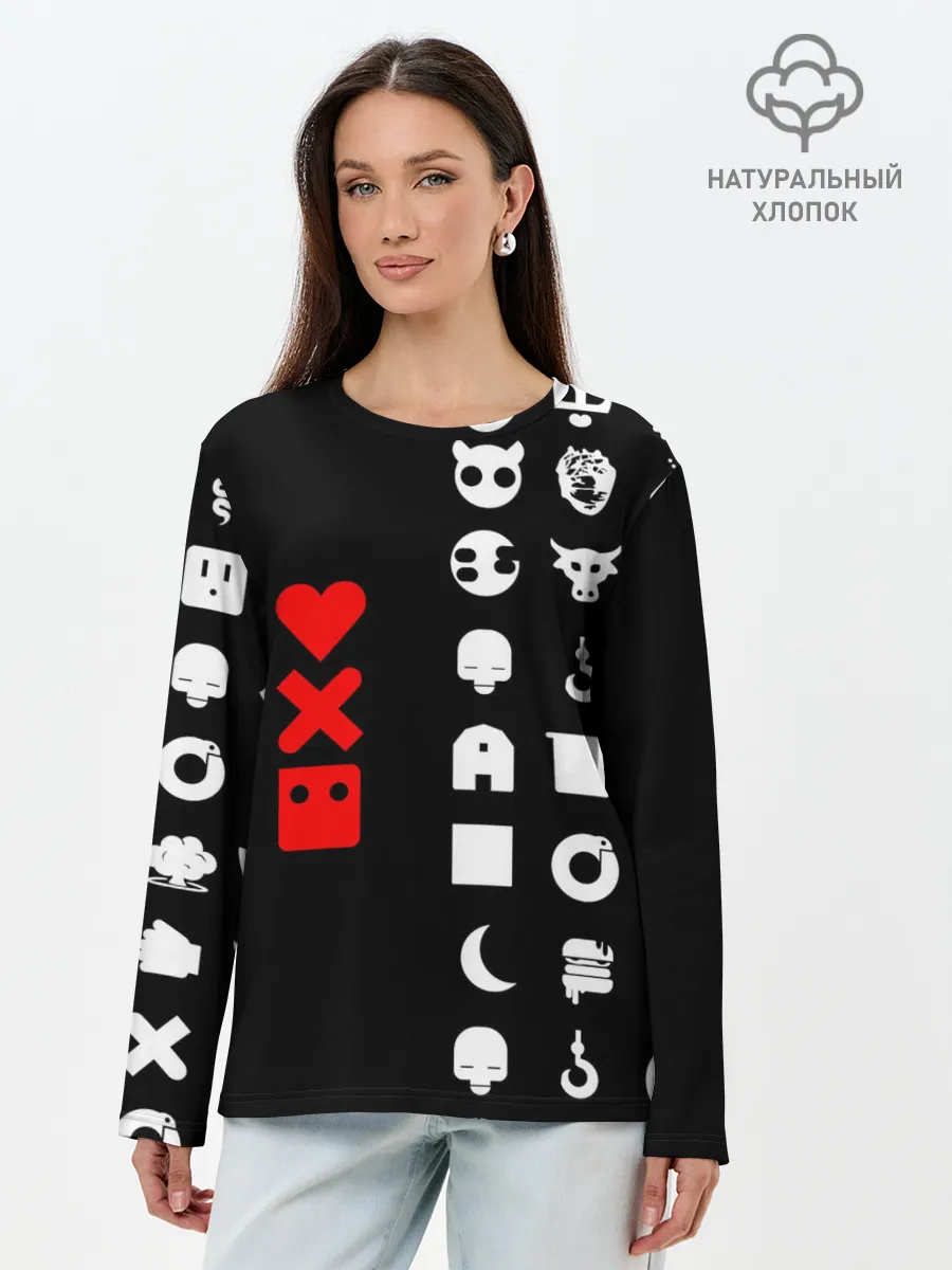 Лонгслив женский. Хлопок / Любовь, смерть и роботы