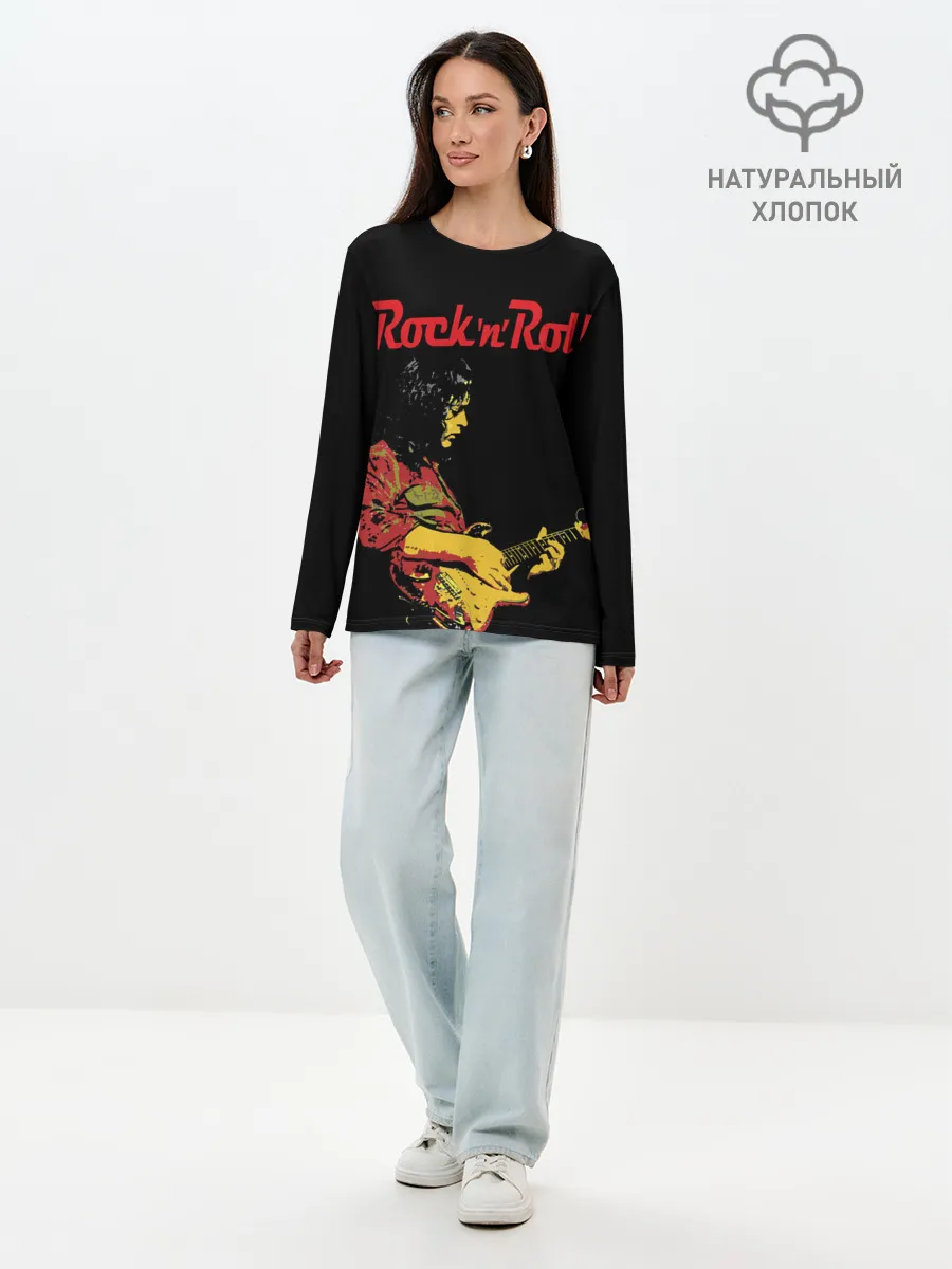 Лонгслив женский. Хлопок / ROCK N ROLL