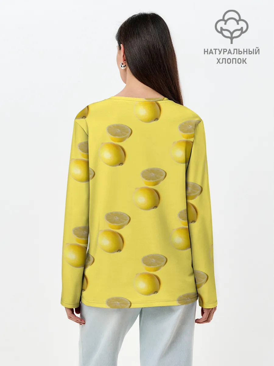 Лонгслив женский. Хлопок / Летние лимоны