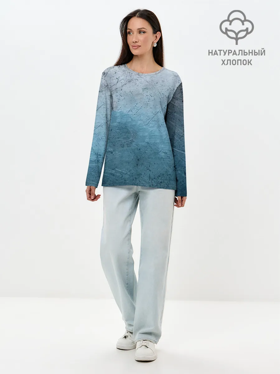 Лонгслив женский. Хлопок / Blue Glass