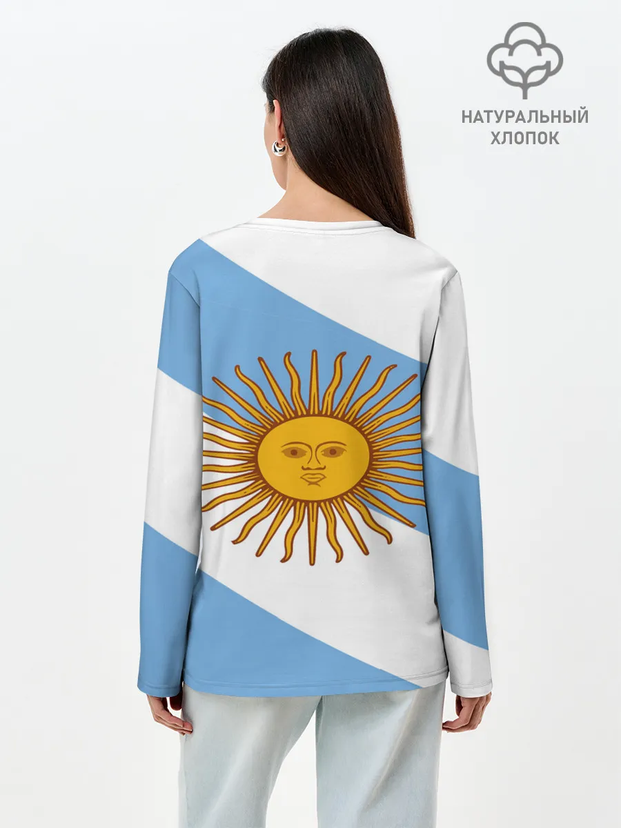 Лонгслив женский. Хлопок / Сборная Аргентины + спина
