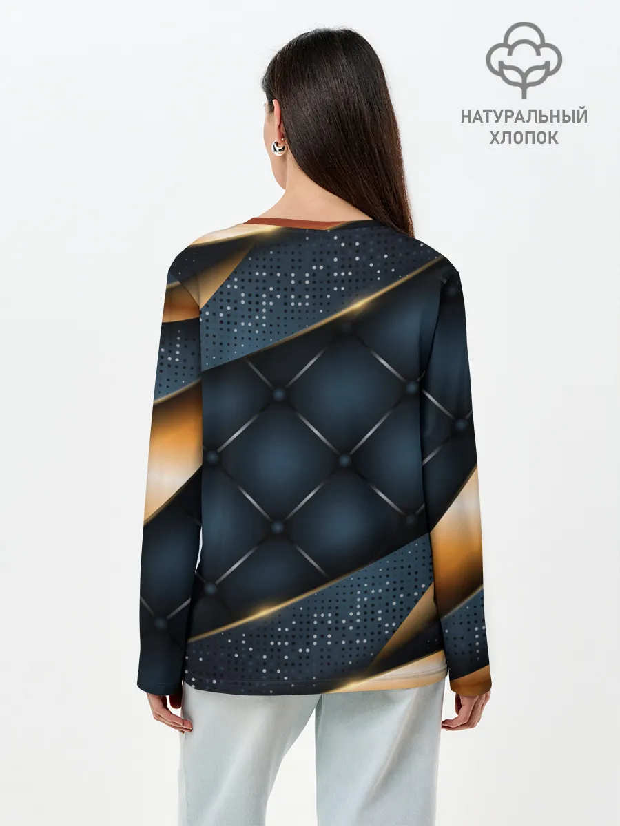 Лонгслив женский. Хлопок / 3D VIP GOLD CORNERS
