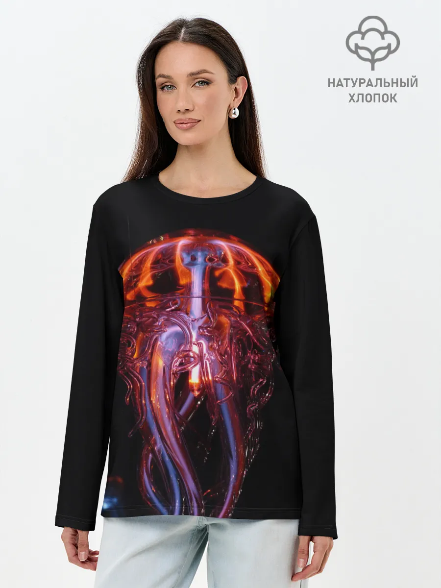 Лонгслив женский. Хлопок / Медуза | Jellyfish