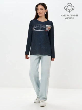 Лонгслив женский. Хлопок / Гагарин.Автограф