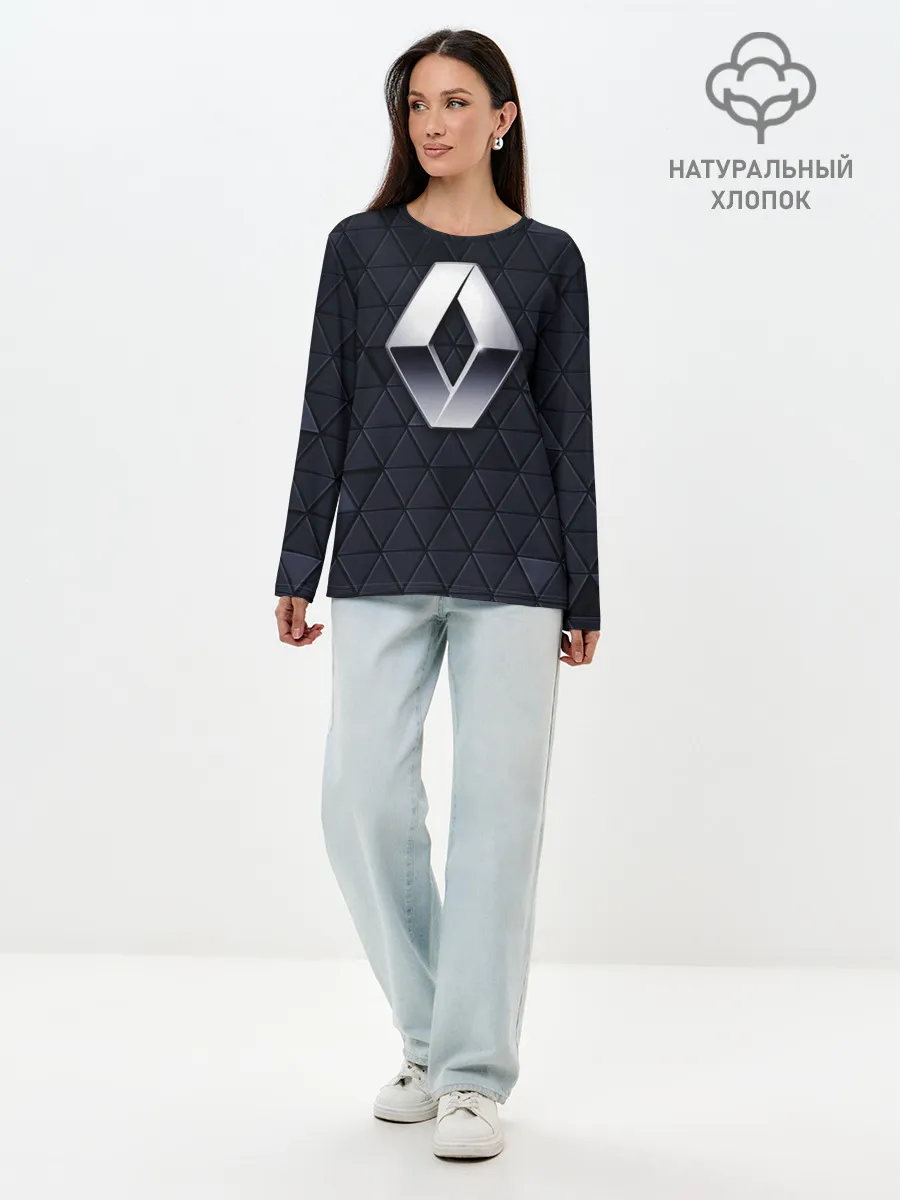 Лонгслив женский. Хлопок / RENAULT РЕНО 3Д ГЕОМЕТРИЯ 3D