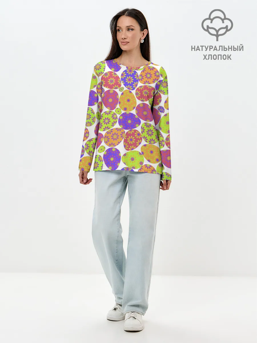 Лонгслив женский. Хлопок / Пасха