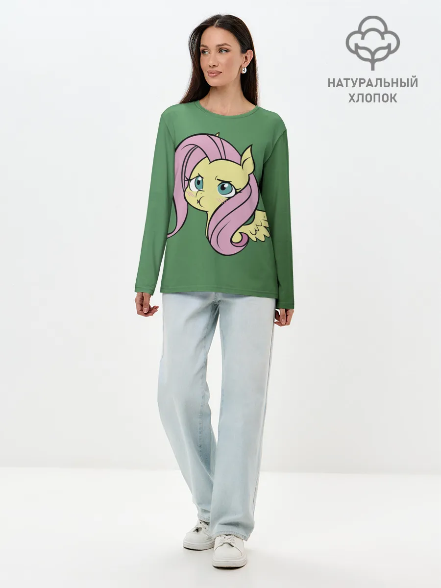 Лонгслив женский. Хлопок / Милая Флаттершайн