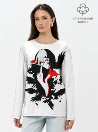 Лонгслив женский. Хлопок / Человек и вороны аниме