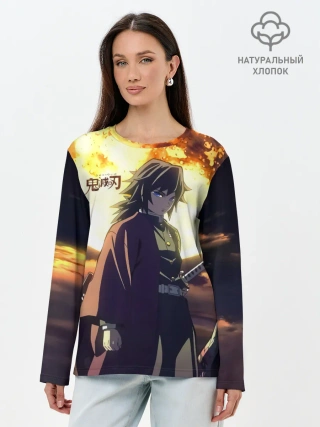 Лонгслив женский. Хлопок / Demon Slayer: Kimetsu no Yaiba