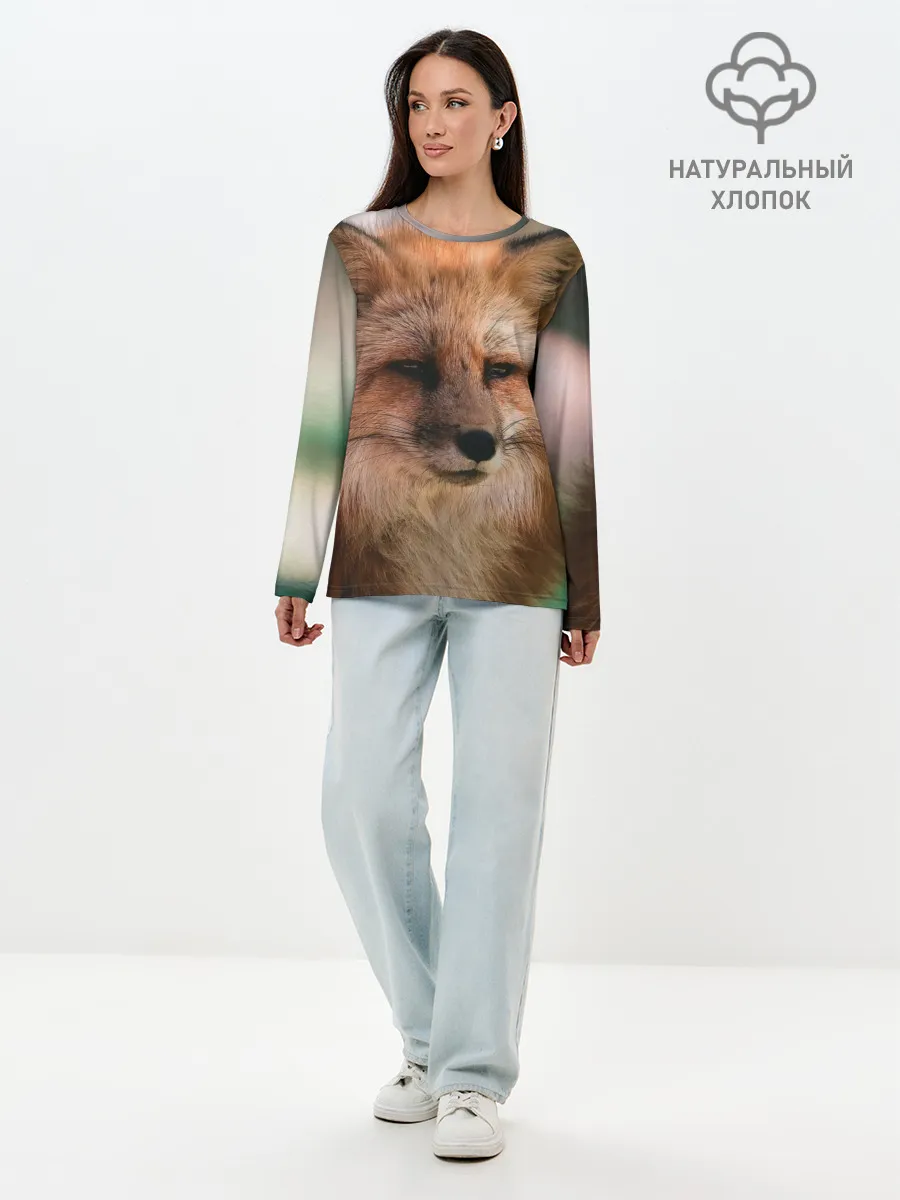 Лонгслив женский. Хлопок / Строгая лисица