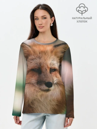 Лонгслив женский. Хлопок / Строгая лисица