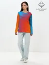 Лонгслив женский. Хлопок / ГРАДИЕНТ АБСТРАКЦИЯ / GRADIENT
