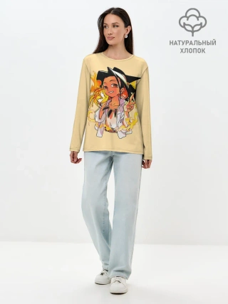 Лонгслив женский. Хлопок / Йо и Амидамару