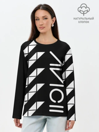Лонгслив женский. Хлопок / AVICII ГЕОМЕТРИЯ