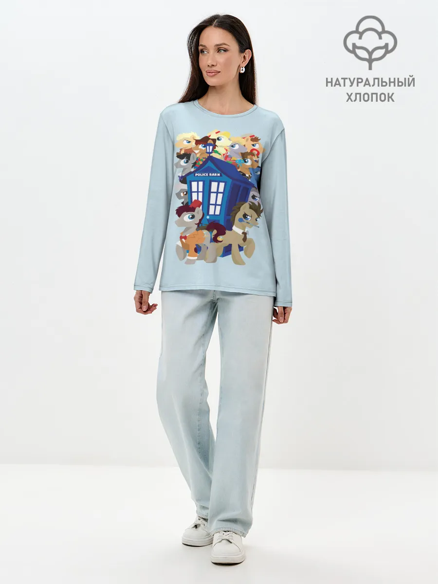 Лонгслив женский. Хлопок / My little pony x Doctor Who