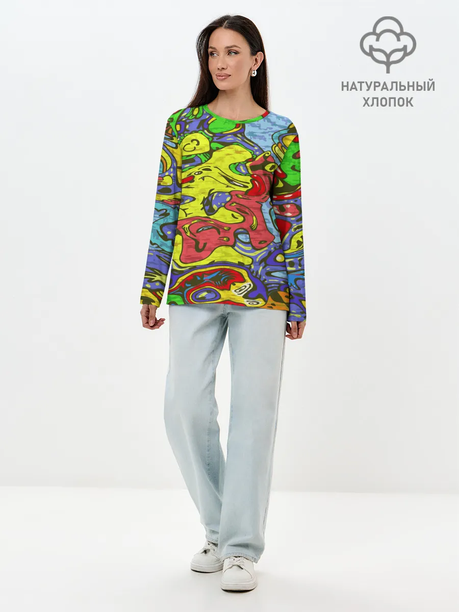 Лонгслив женский. Хлопок / Multicolored