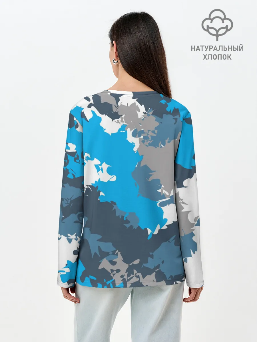 Лонгслив женский. Хлопок / Камуфляж