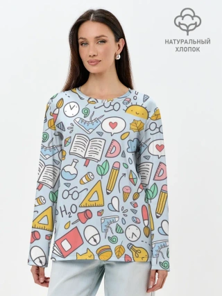 Лонгслив женский. Хлопок / Школьная