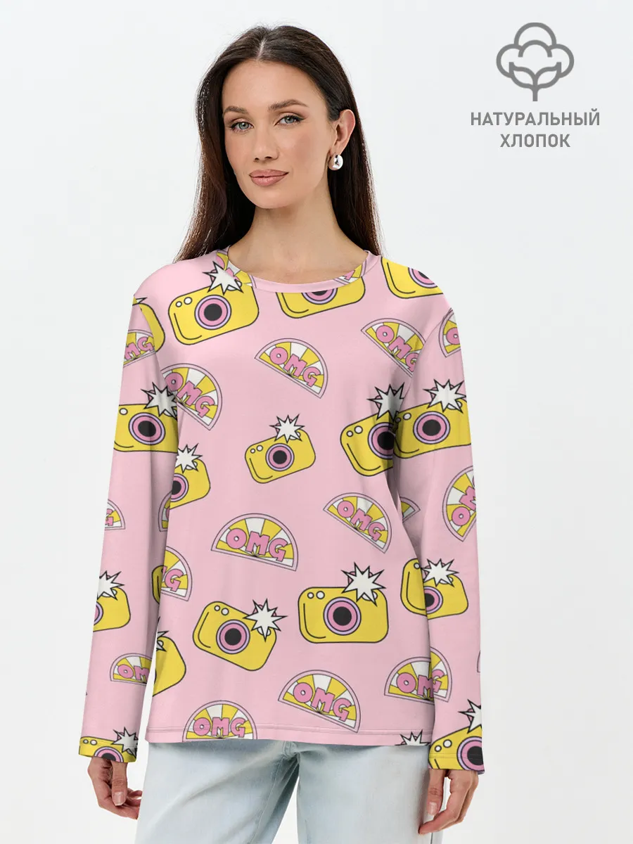Лонгслив женский. Хлопок / Фотики | OMG