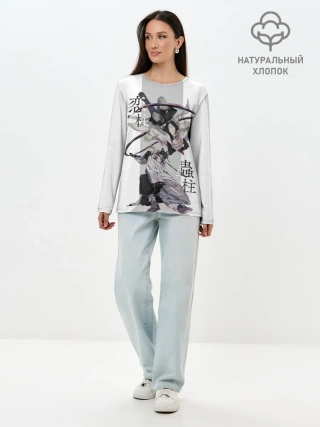 Лонгслив женский. Хлопок / Шинобу и Мицури Kimetsu no Yaiba