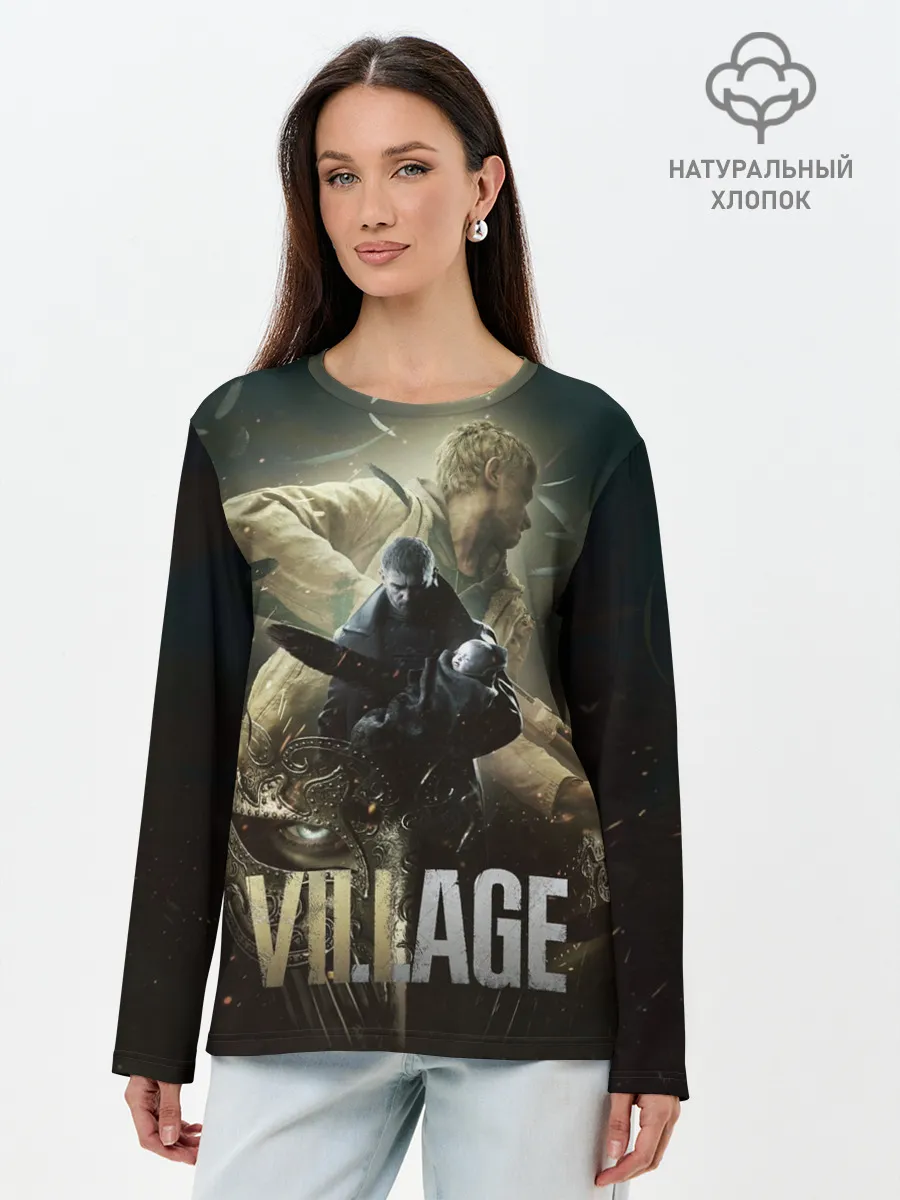 Лонгслив женский. Хлопок / Итан,Крис и деревня RE8