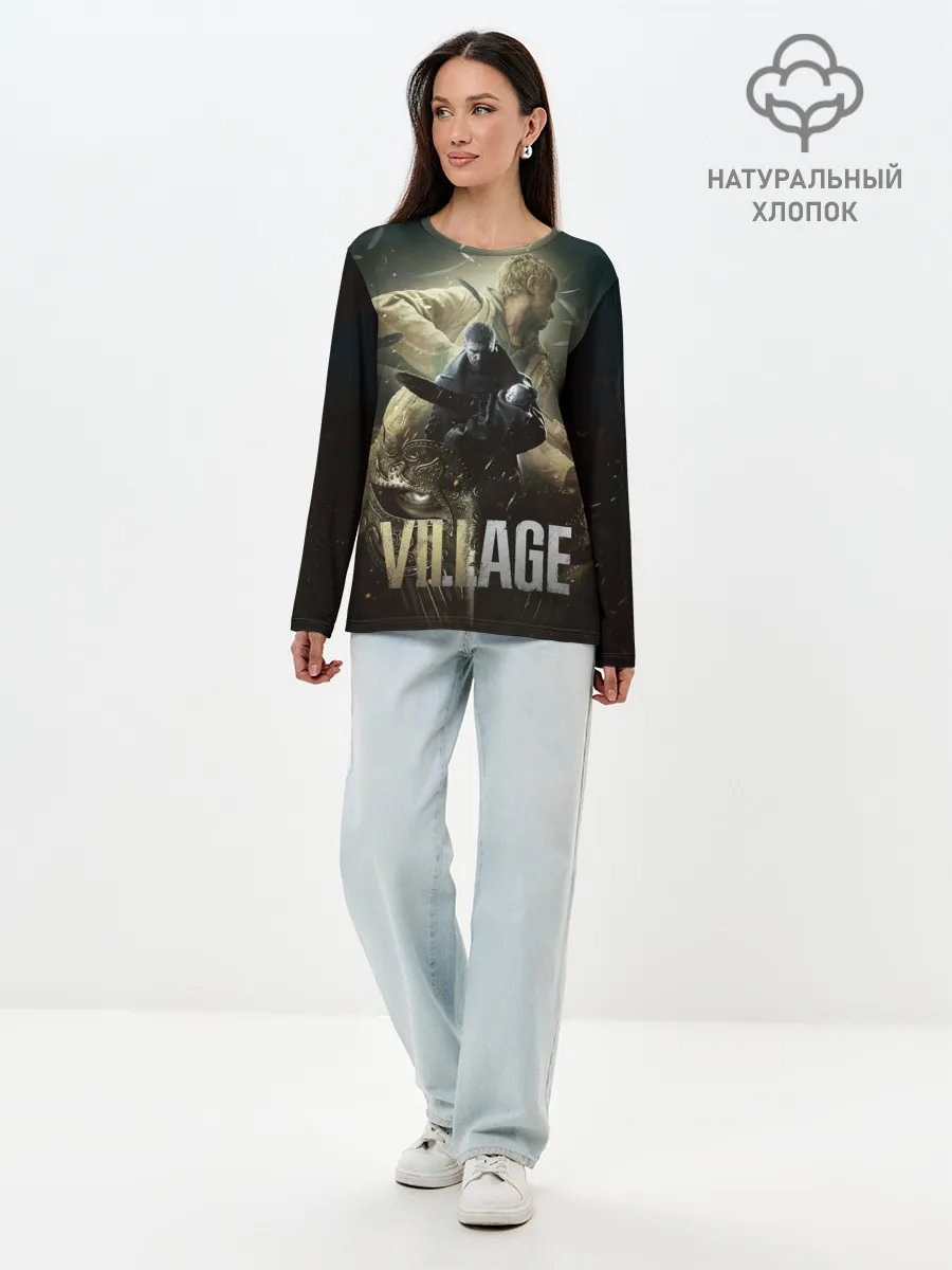 Лонгслив женский. Хлопок / Итан,Крис и деревня RE8