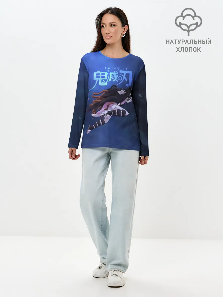 Лонгслив женский. Хлопок / Незуко Камадо Kimetsu no Yaiba