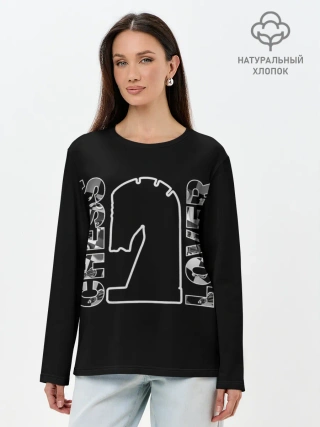 Лонгслив женский. Хлопок / Chess Lover | Конь | Шахматы